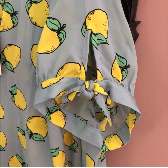 ModCloth Ideal Discovery Lemon Print Short Sleeve Blouse - Picture 3 of 4